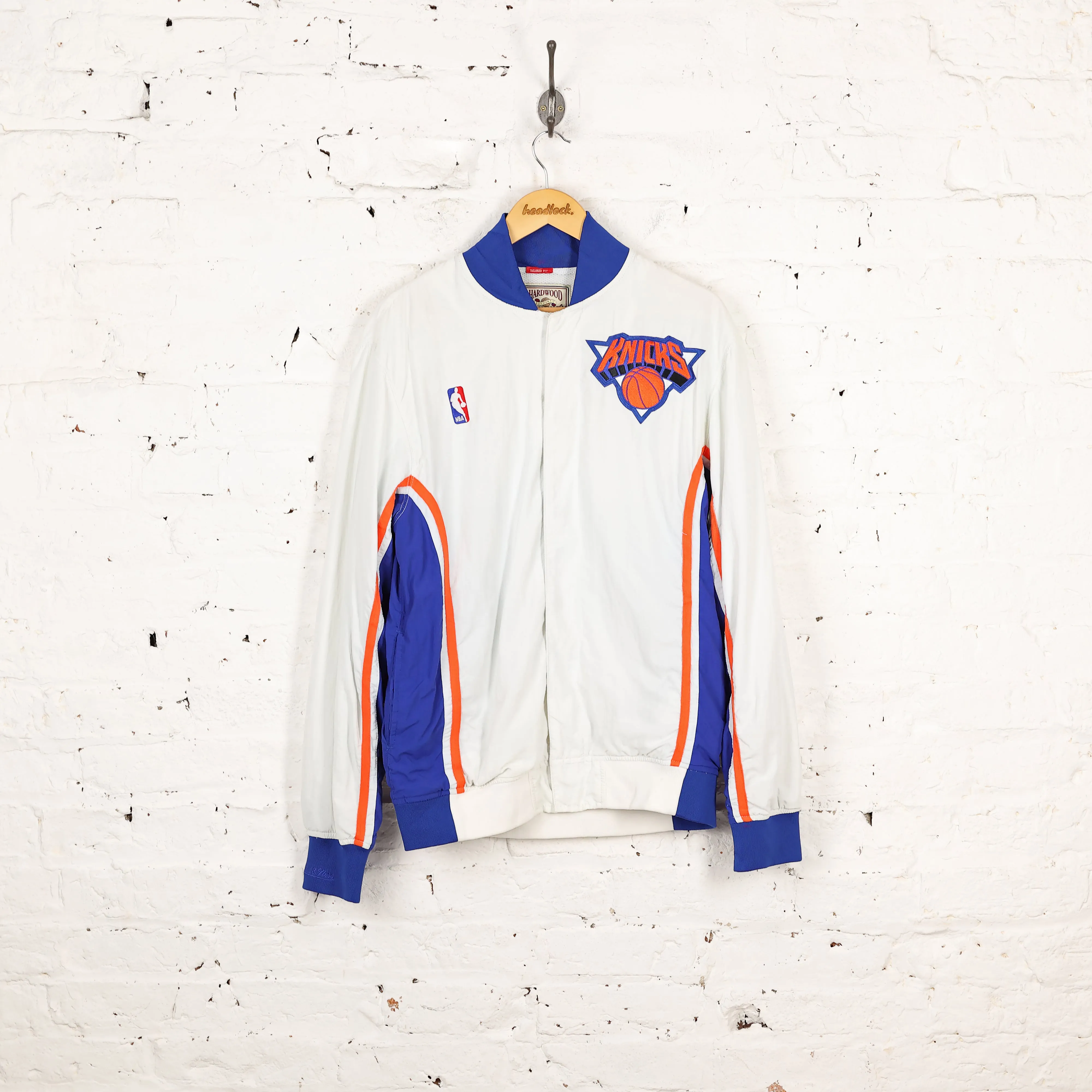 New York Knicks NBA Basketball Bomber Jacket - White - M