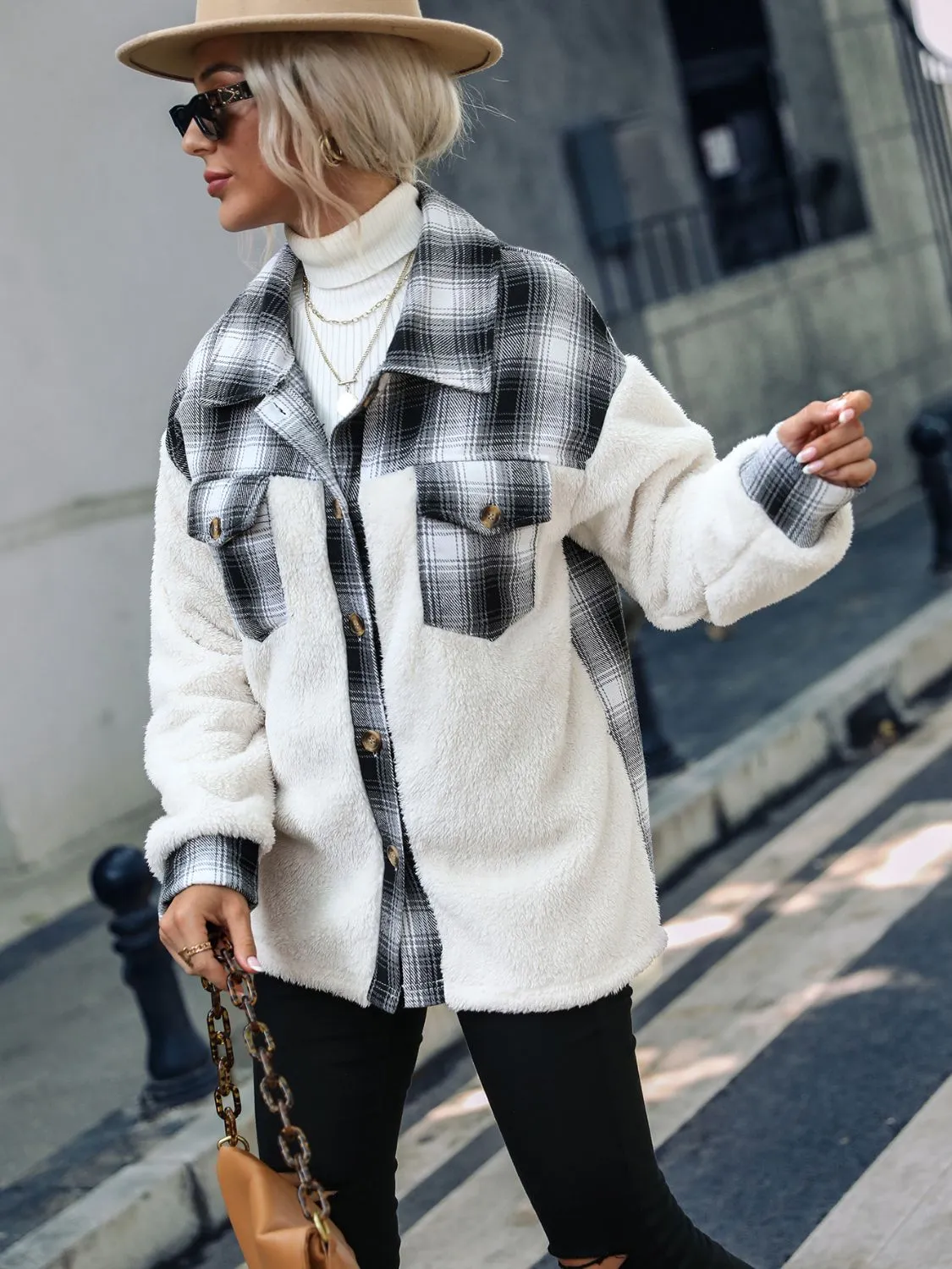 Noémie - Checked fleece jacket