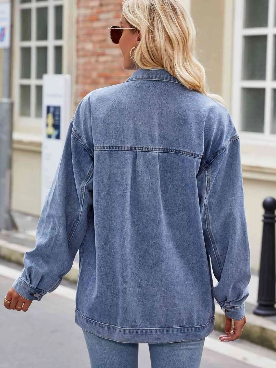 Norah Button Up Denim Jacket with Pockets