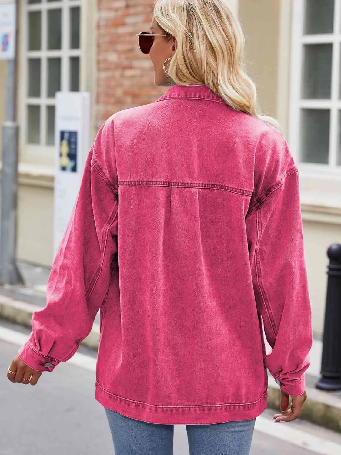 Norah Button Up Denim Jacket with Pockets