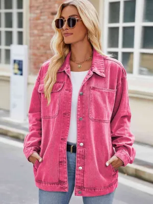 Norah Button Up Denim Jacket with Pockets