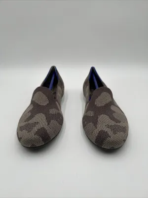 NWOB ROTHY’S The Loafer Camo Green Knit Round Toe  Flats Women’s Size 5.5 - Like New