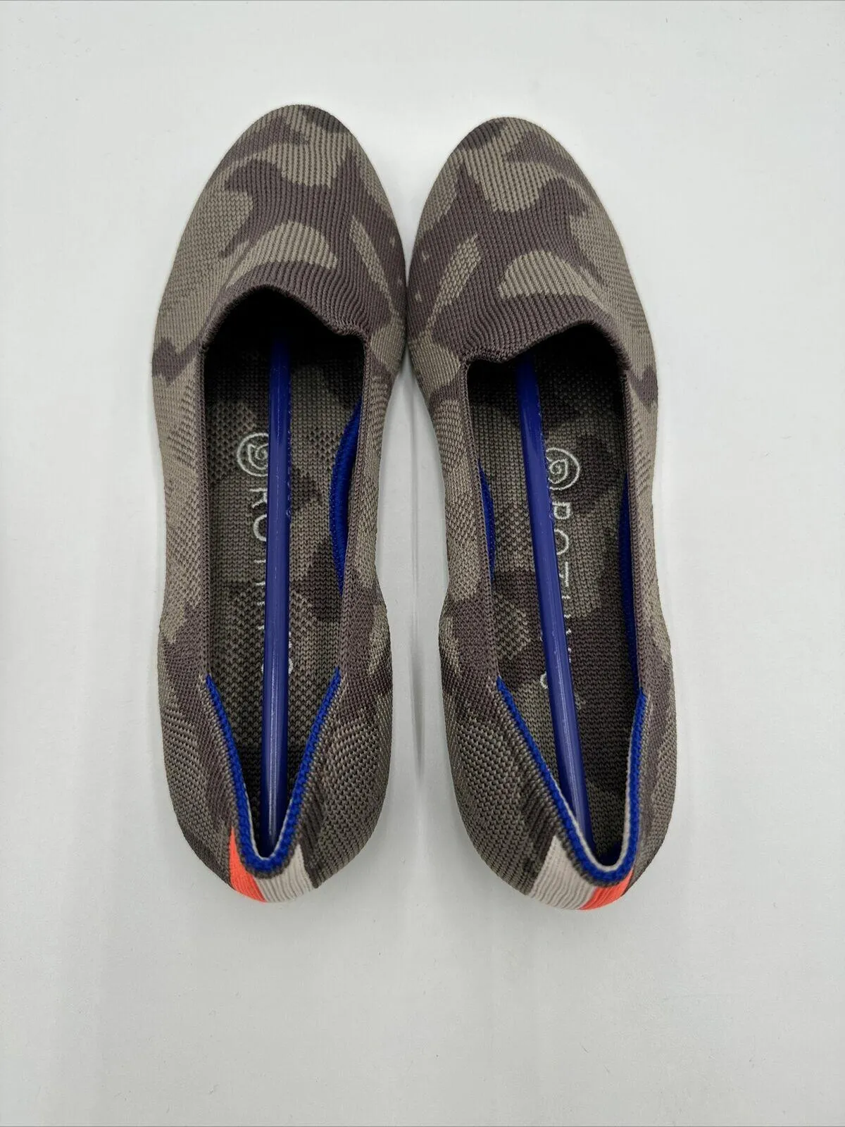 NWOB ROTHY’S The Loafer Camo Green Knit Round Toe  Flats Women’s Size 5.5 - Like New