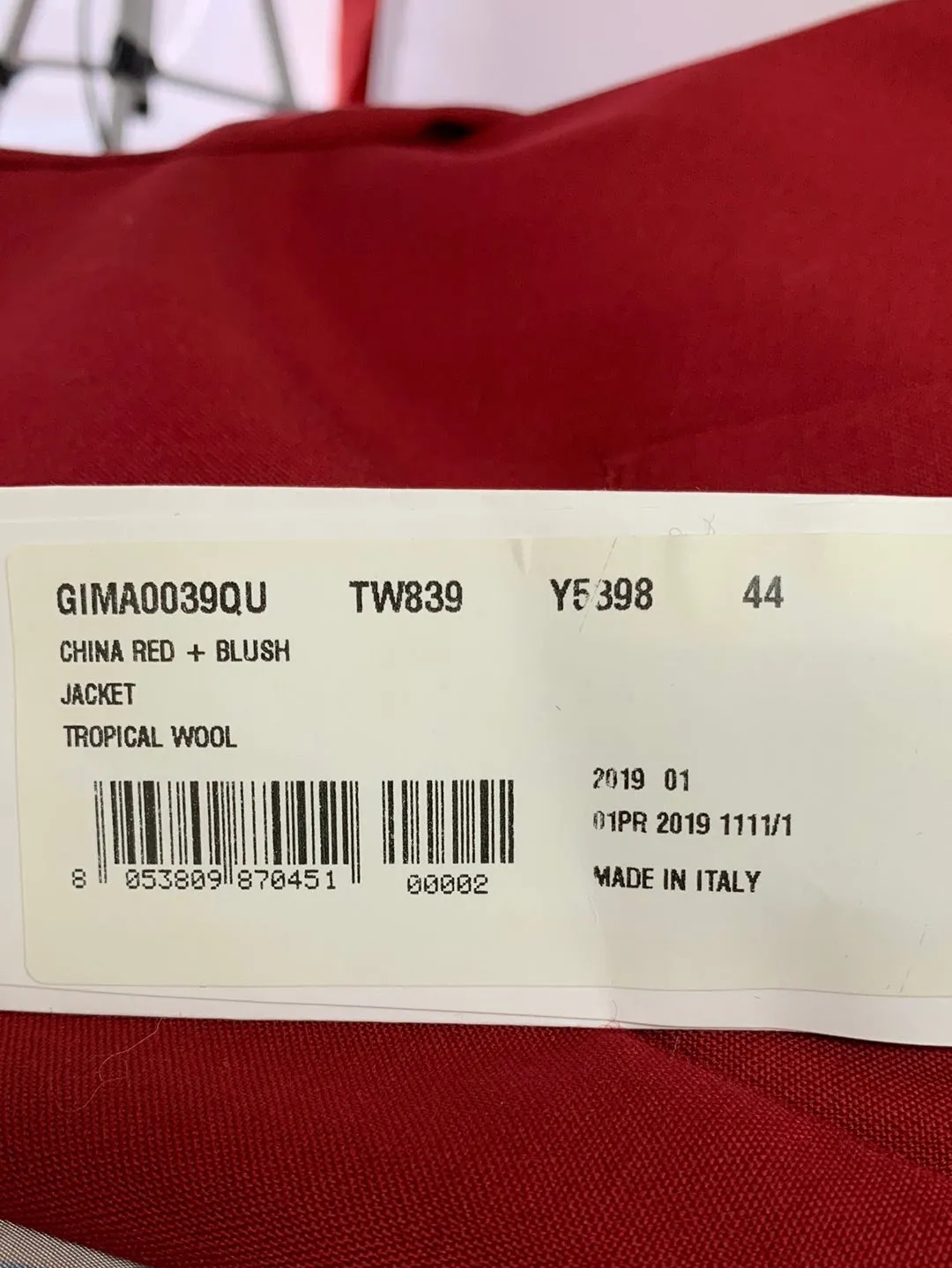 NWT - MARNI china red Stripe Lined Tropical Wool Jacket - 44 / 8