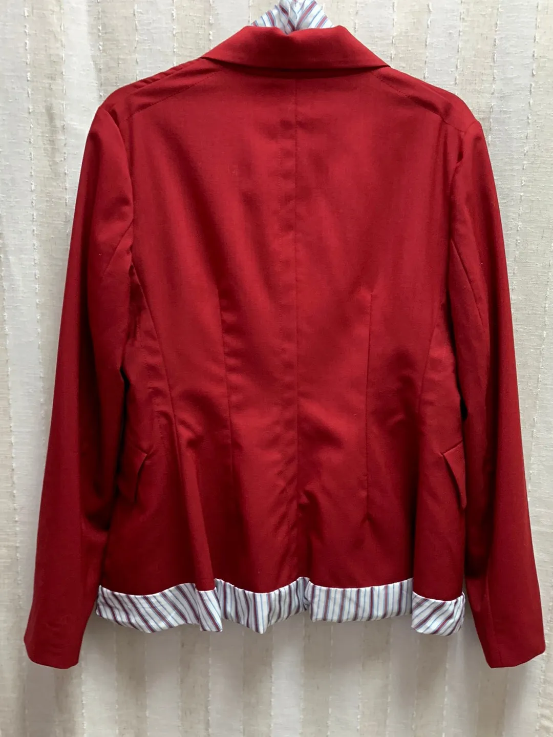 NWT - MARNI china red Stripe Lined Tropical Wool Jacket - 44 / 8