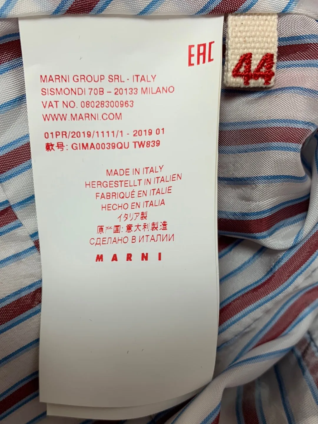 NWT - MARNI china red Stripe Lined Tropical Wool Jacket - 44 / 8