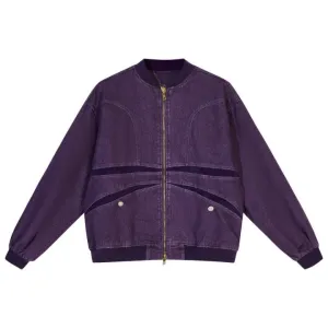 Old Denim Butterfly Zipper Jacket