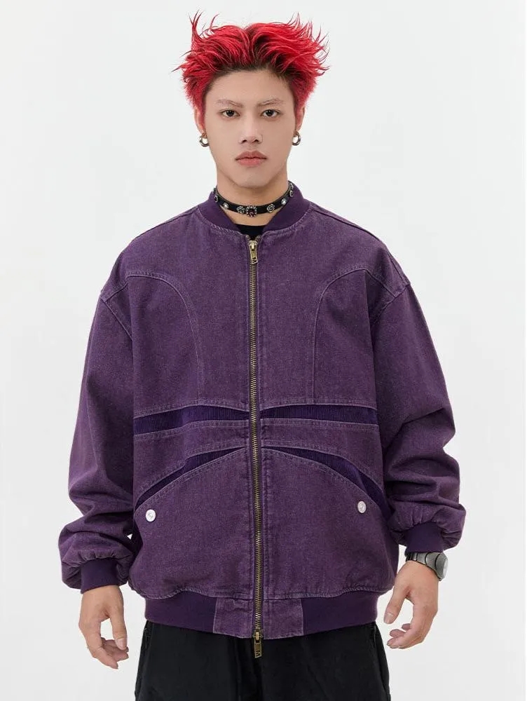 Old Denim Butterfly Zipper Jacket