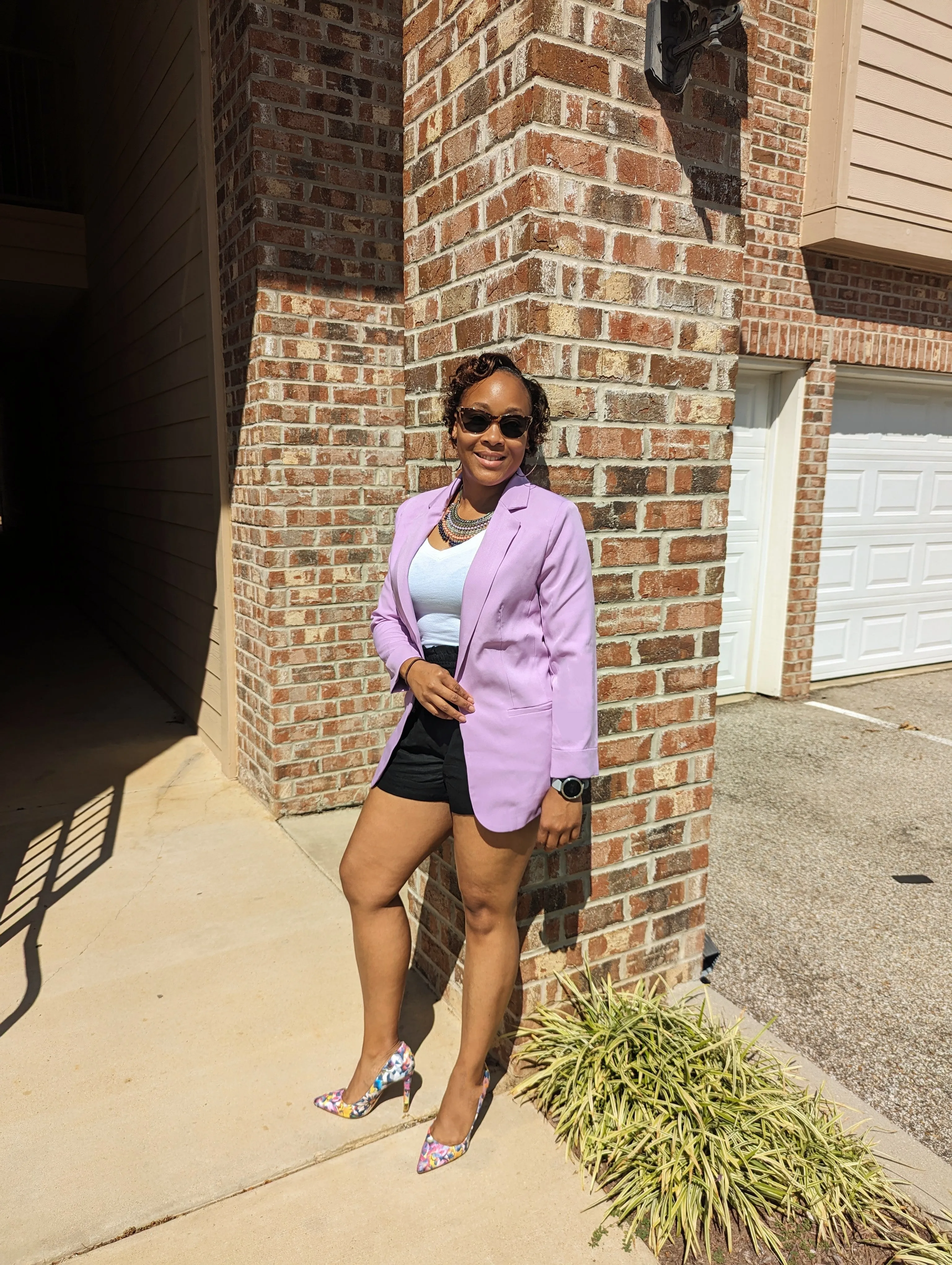 OPEN FRONT CLASSIC BLAZER (LAVENDER)