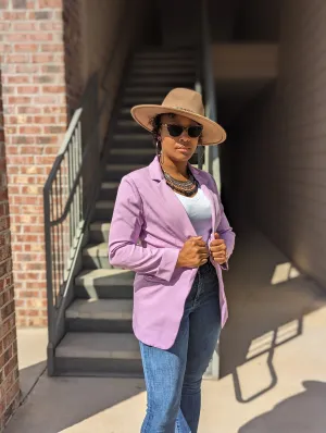 OPEN FRONT CLASSIC BLAZER (LAVENDER)