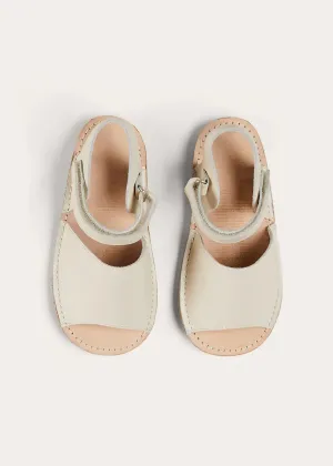 Open Toe Leather Sandals in Ivory (17-30EU)