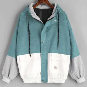 Outerwear Coats Jackets Corduroy Patchwork Oversize Jackets