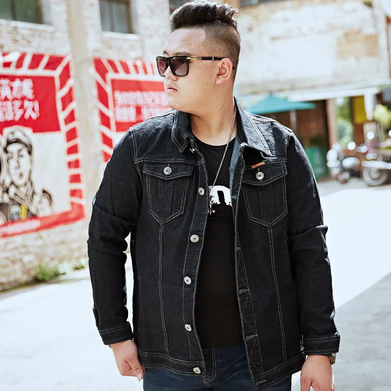 Oversize Long Sleeve Men's Denim Jacket Jean Trucker Jacket Coats