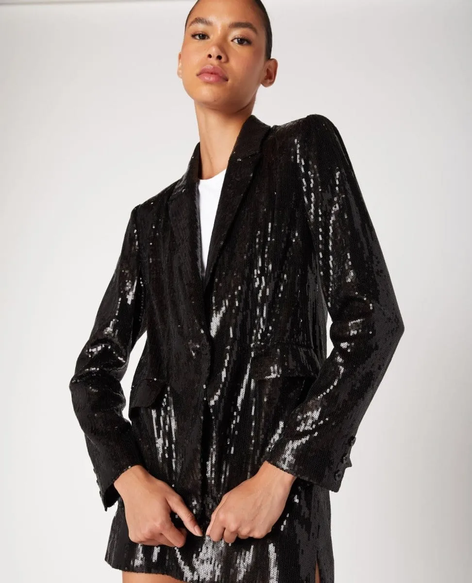 Party Time Shimmer Black Blazer