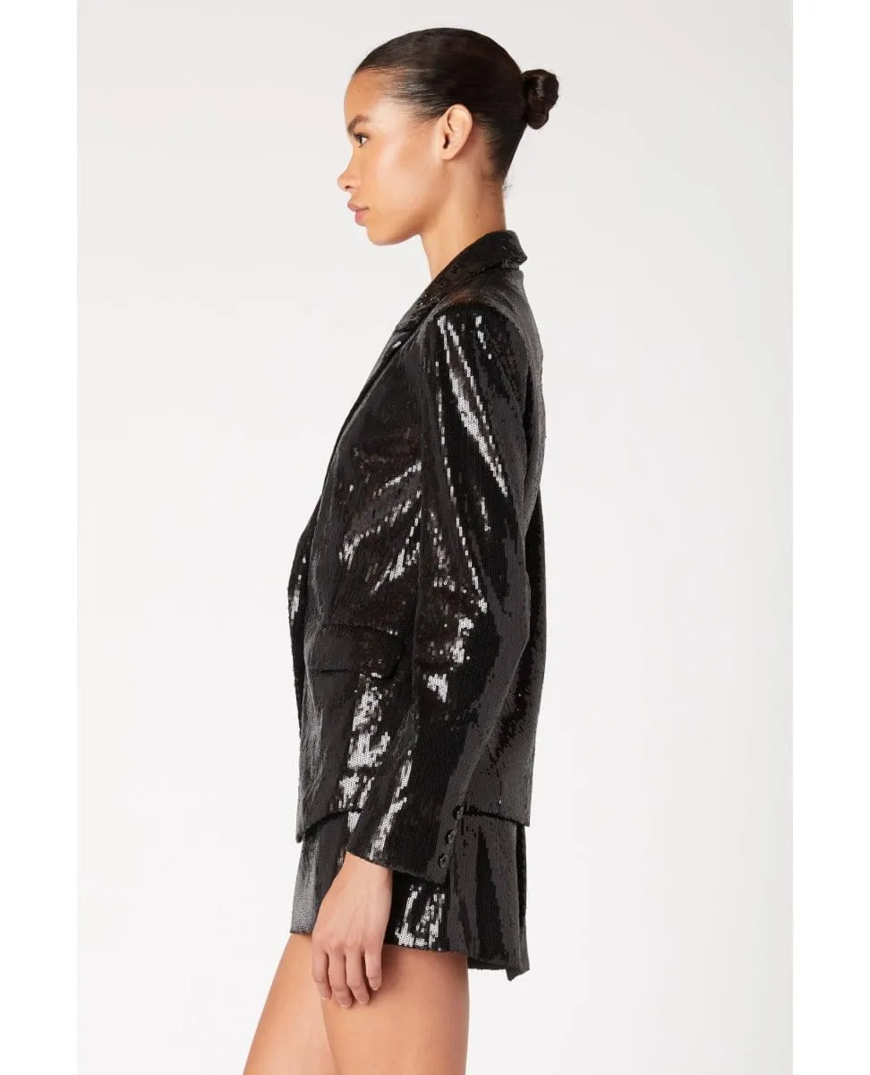 Party Time Shimmer Black Blazer