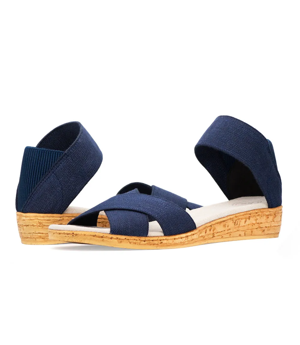 Peachtree Wedge Linen Sandals
