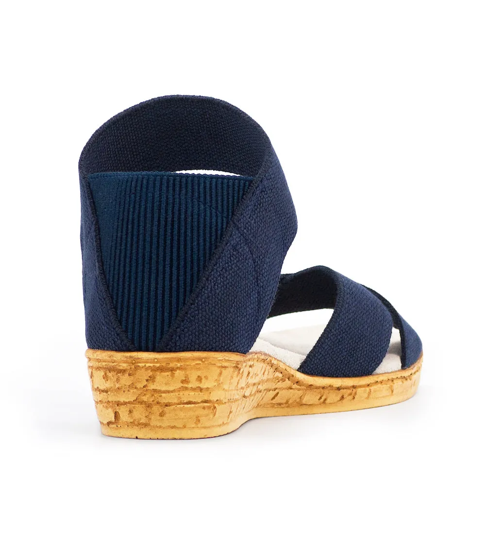 Peachtree Wedge Linen Sandals