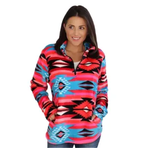 Pink Aztec 1/4 Zip Fleece Jacket