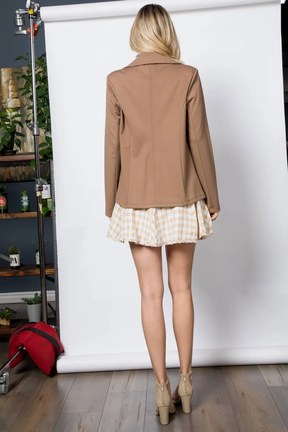 Ponte One Button Patch Pocket Blazer