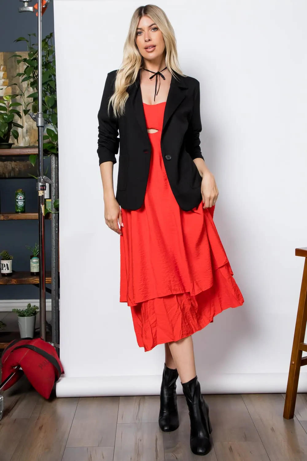 Ponte One Button Patch Pocket Blazer