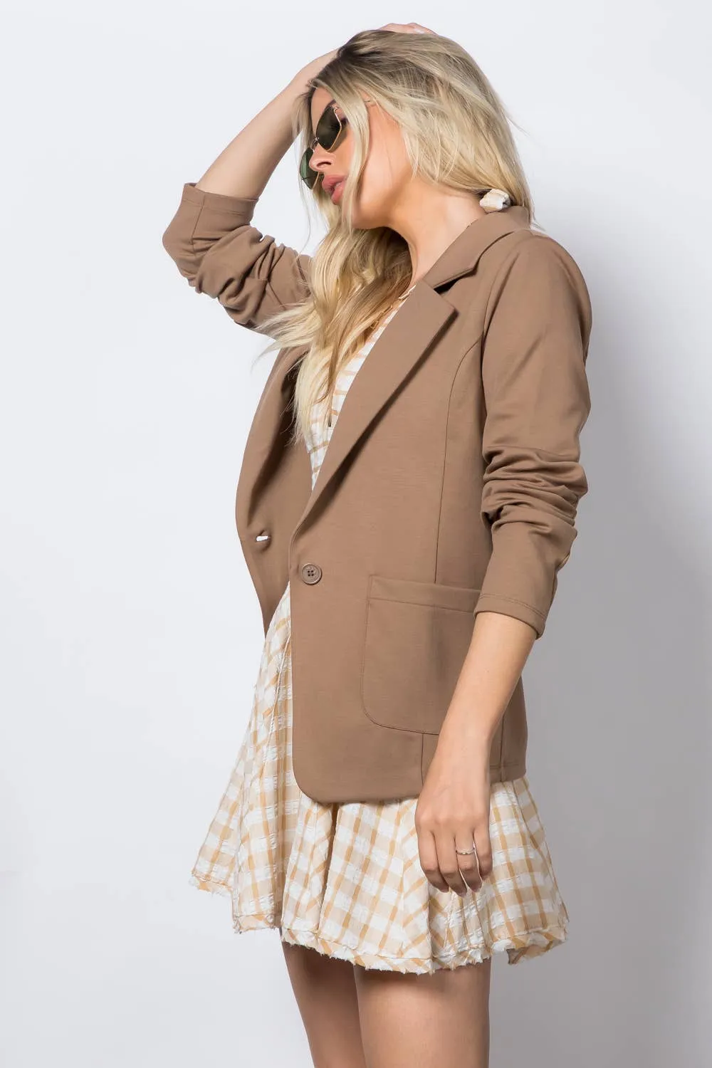 Ponte One Button Patch Pocket Blazer