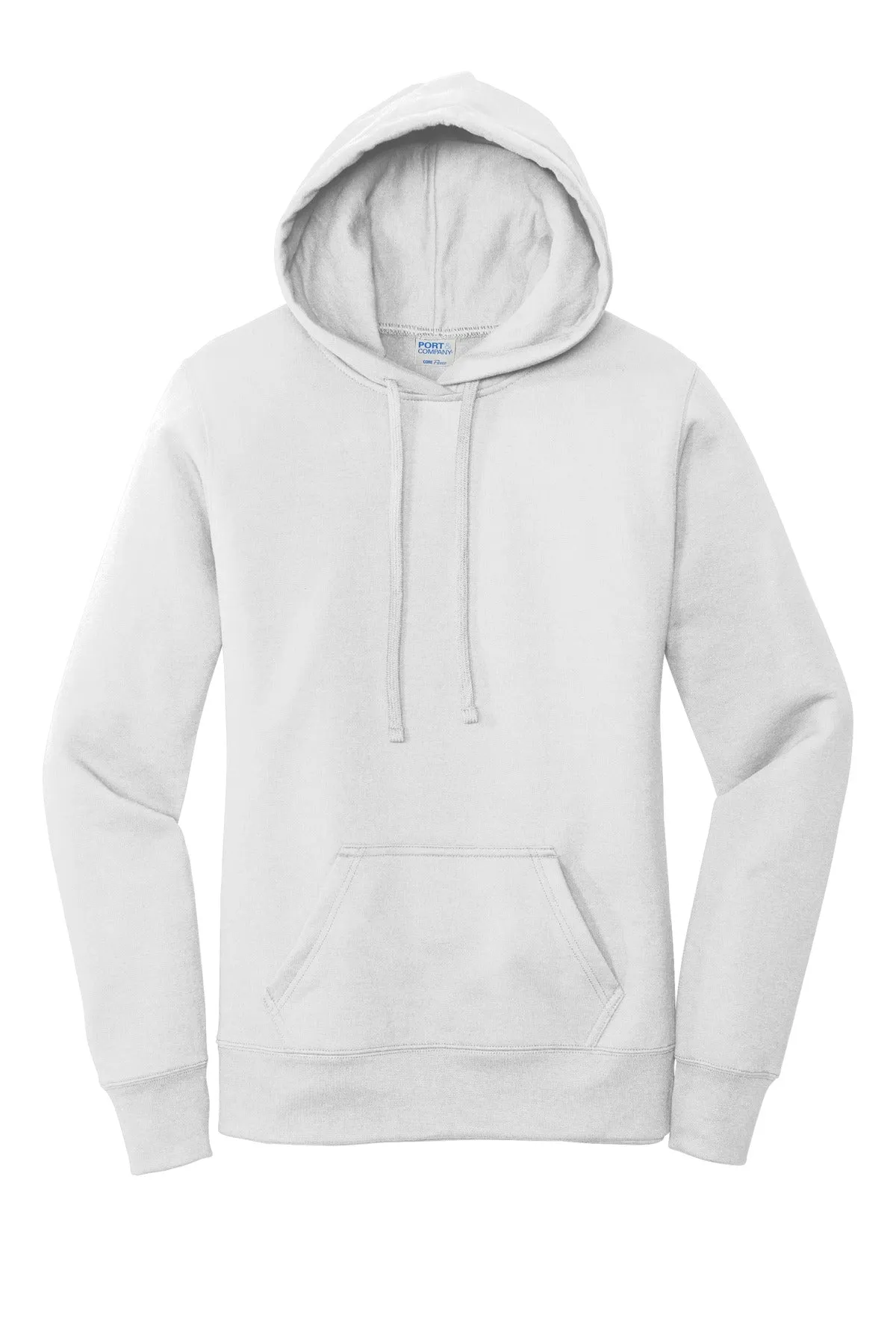 Port & Company  Women's Core Fleece Pullover Hooded Sweatshirt LPC78H White
