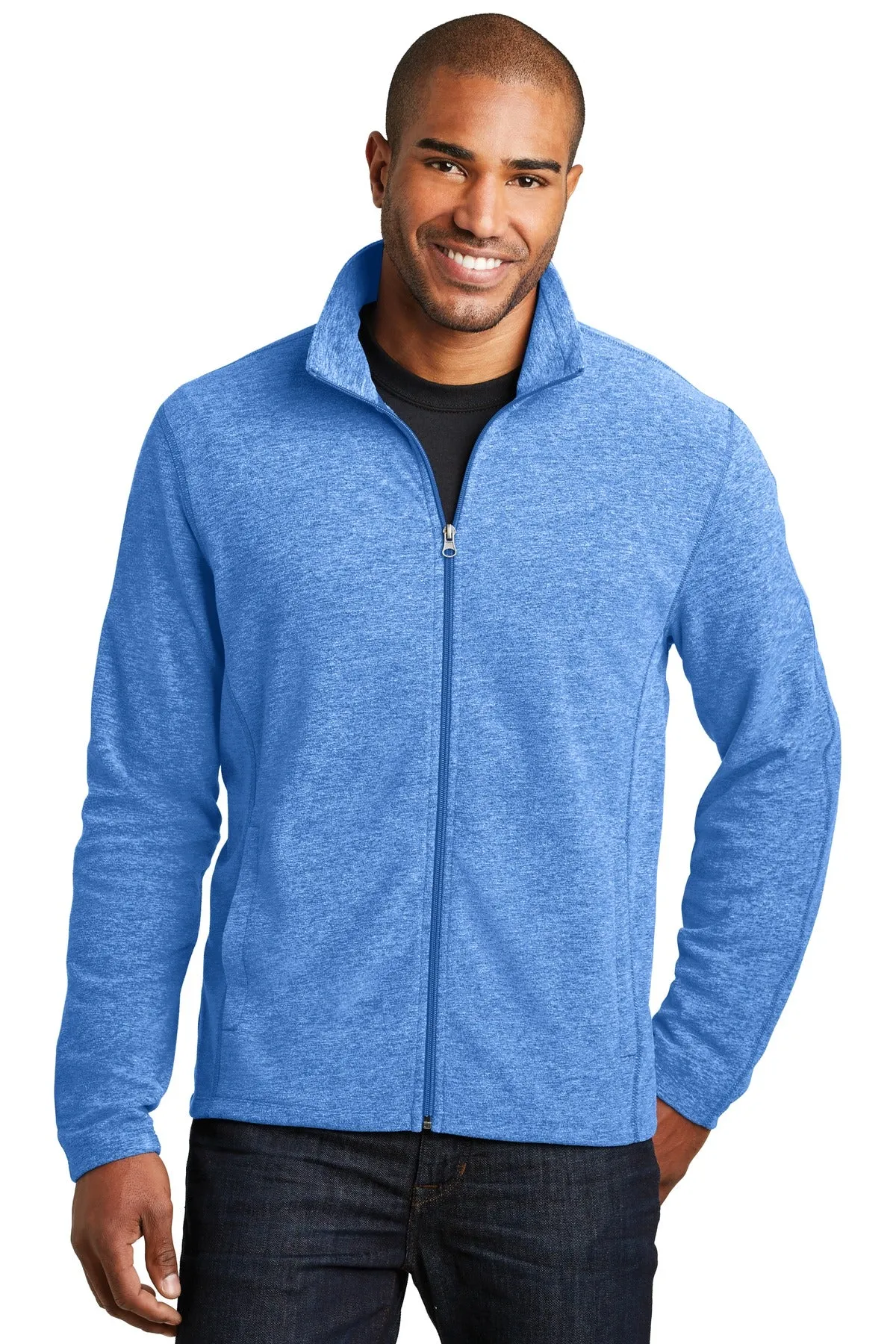 Port Authority® Heather Microfleece Full-Zip Jacket