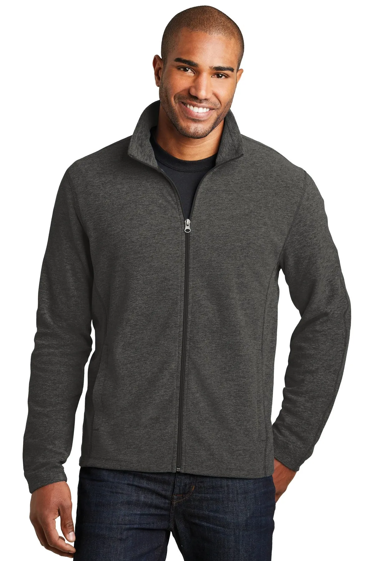 Port Authority® Heather Microfleece Full-Zip Jacket