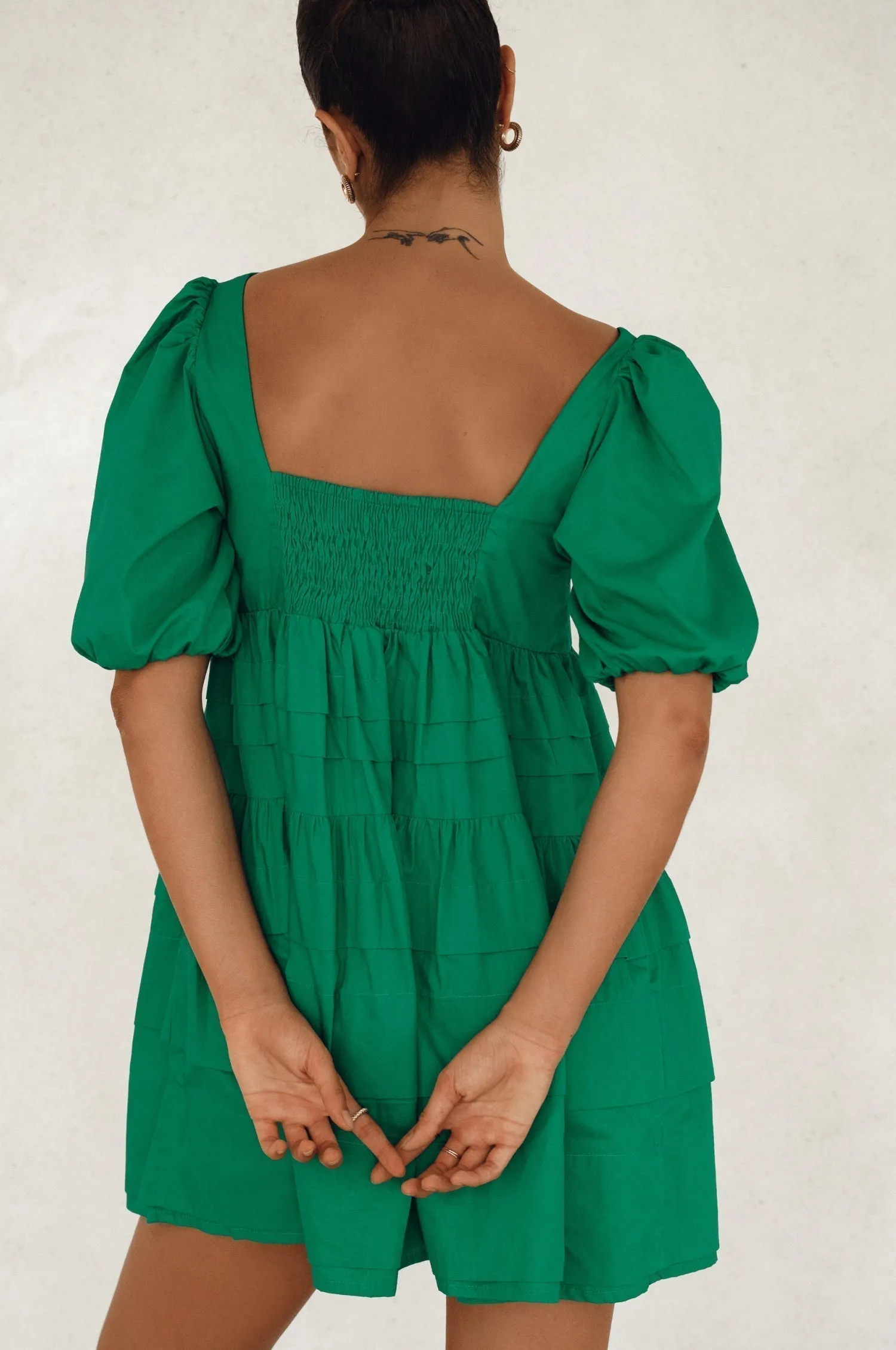 Premium Cotton - Andrea Babydoll Cotton Mini Dress (Sale)