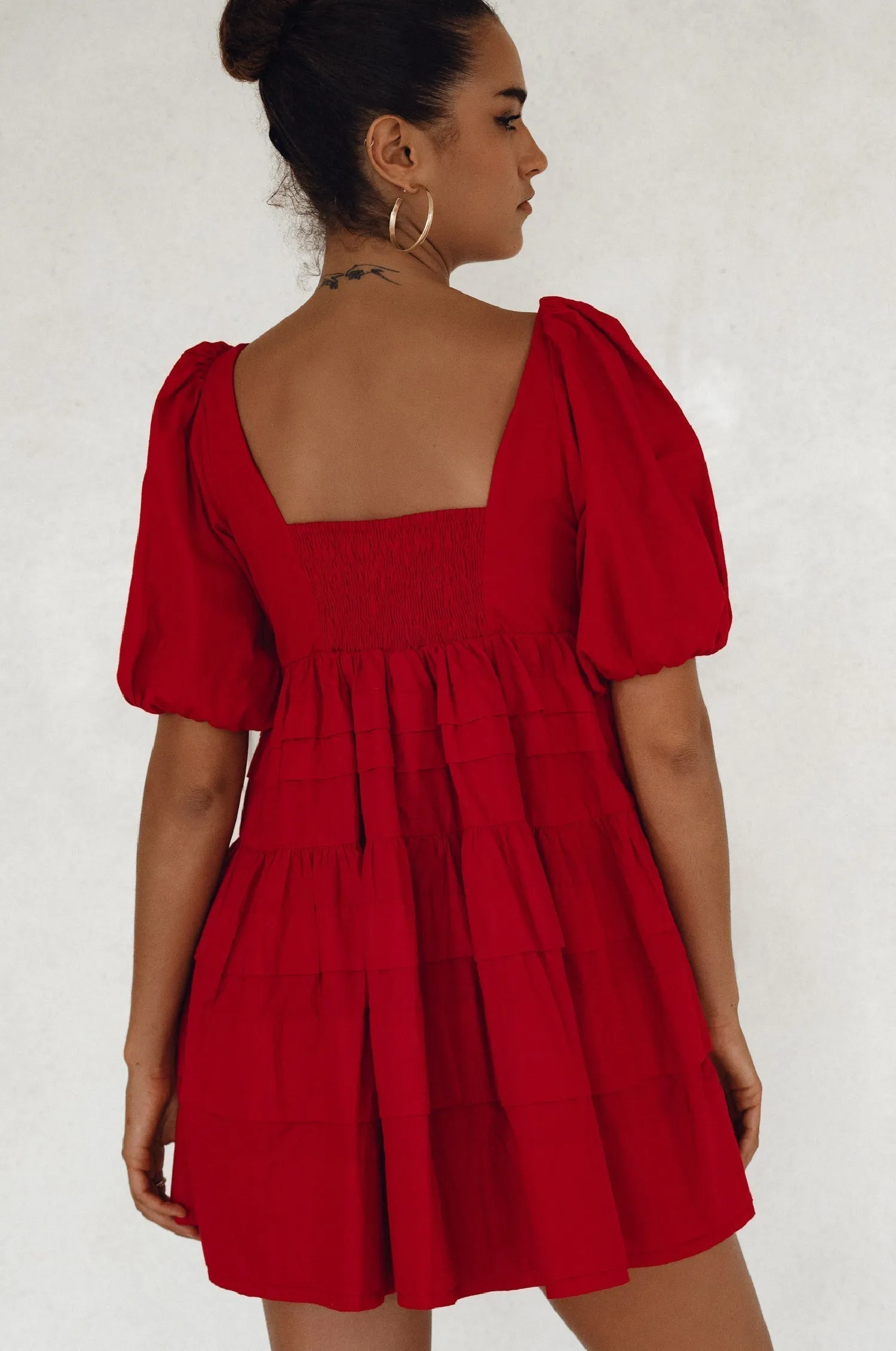 Premium Cotton - Andrea Babydoll Cotton Mini Dress (Sale)