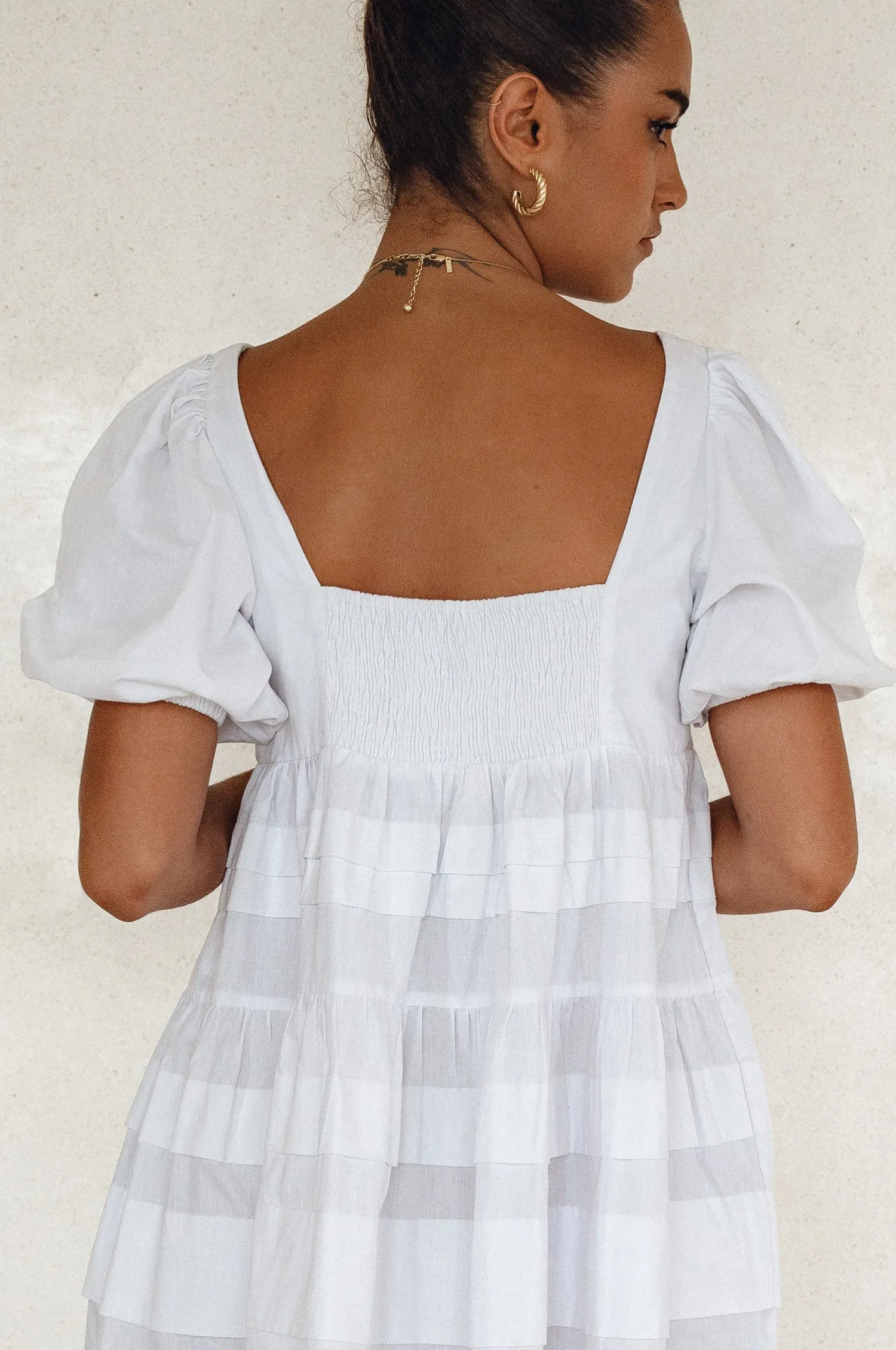 Premium Cotton - Andrea Babydoll Cotton Mini Dress (Sale)
