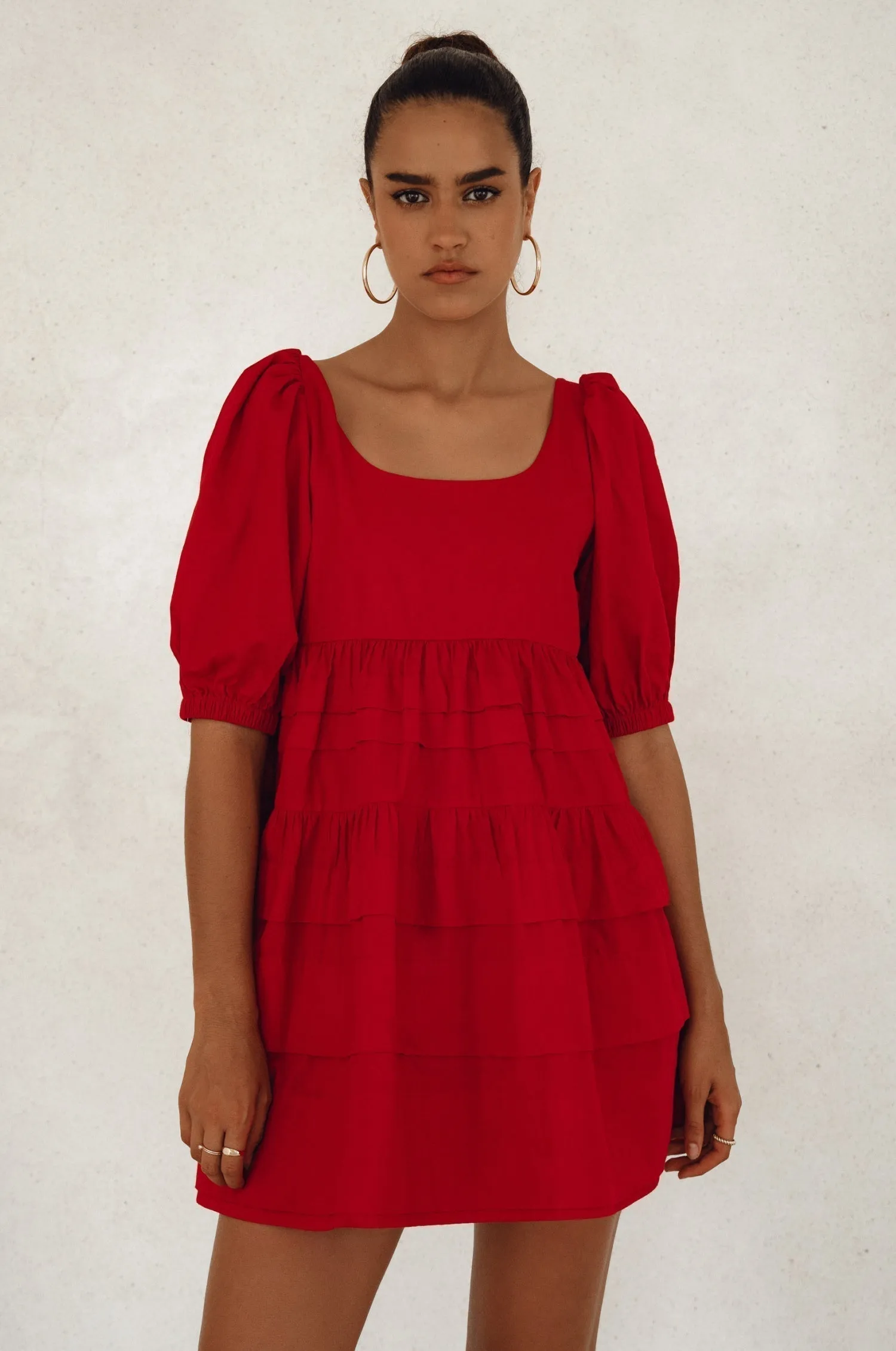 Premium Cotton - Andrea Babydoll Cotton Mini Dress (Sale)