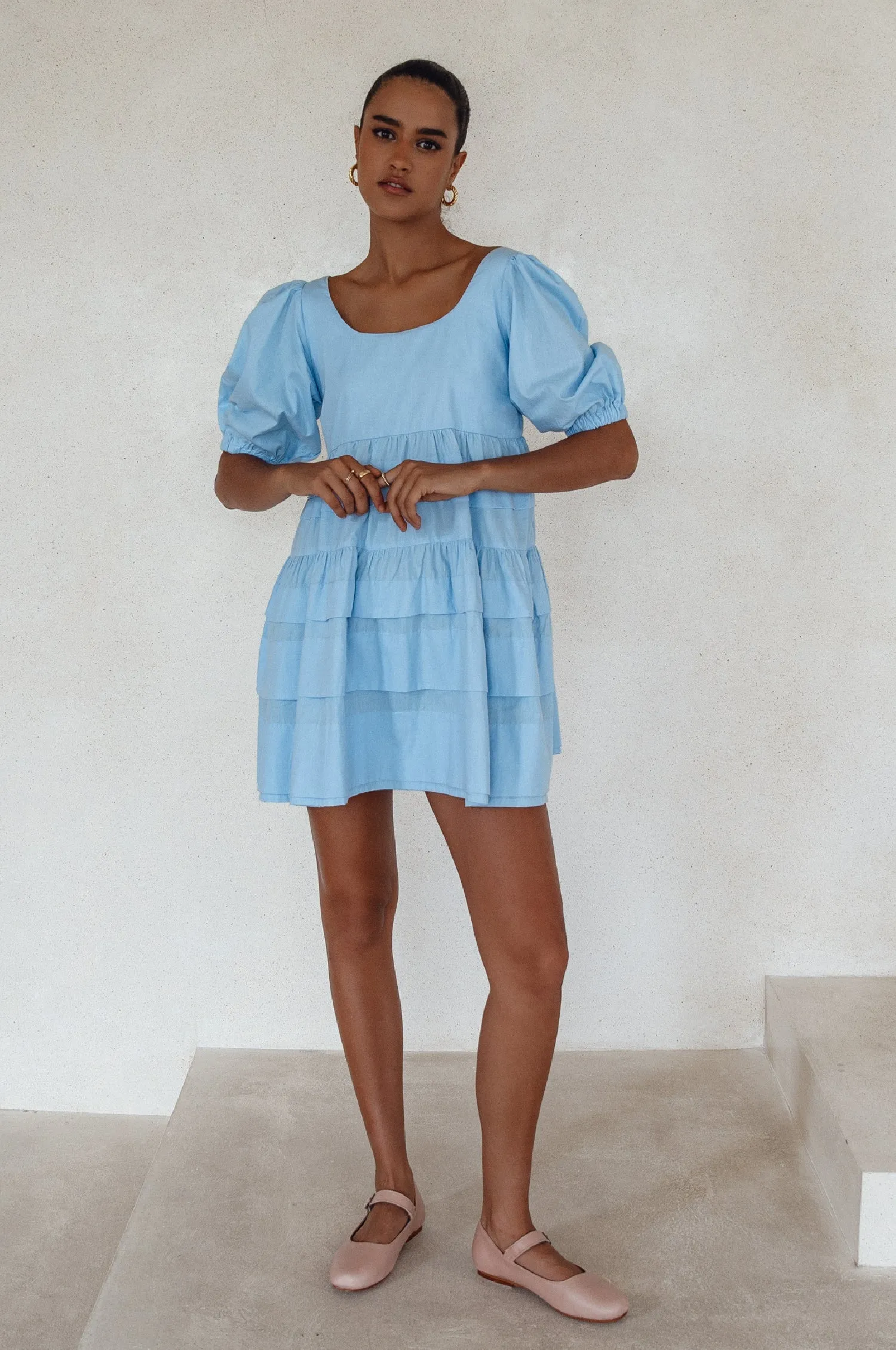 Premium Cotton - Andrea Babydoll Cotton Mini Dress (Sale)
