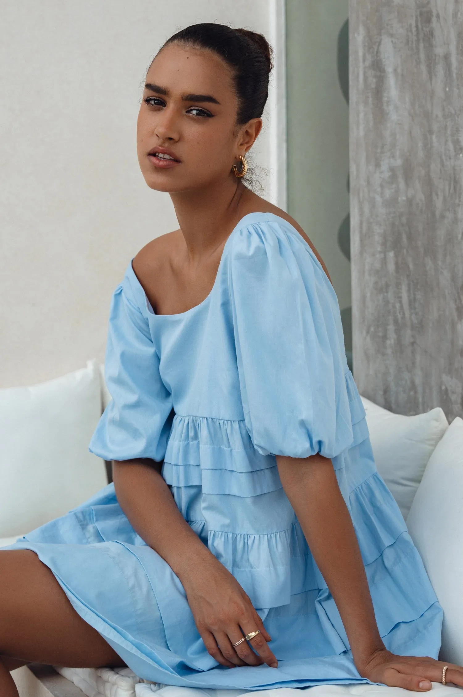 Premium Cotton - Andrea Babydoll Cotton Mini Dress (Sale)