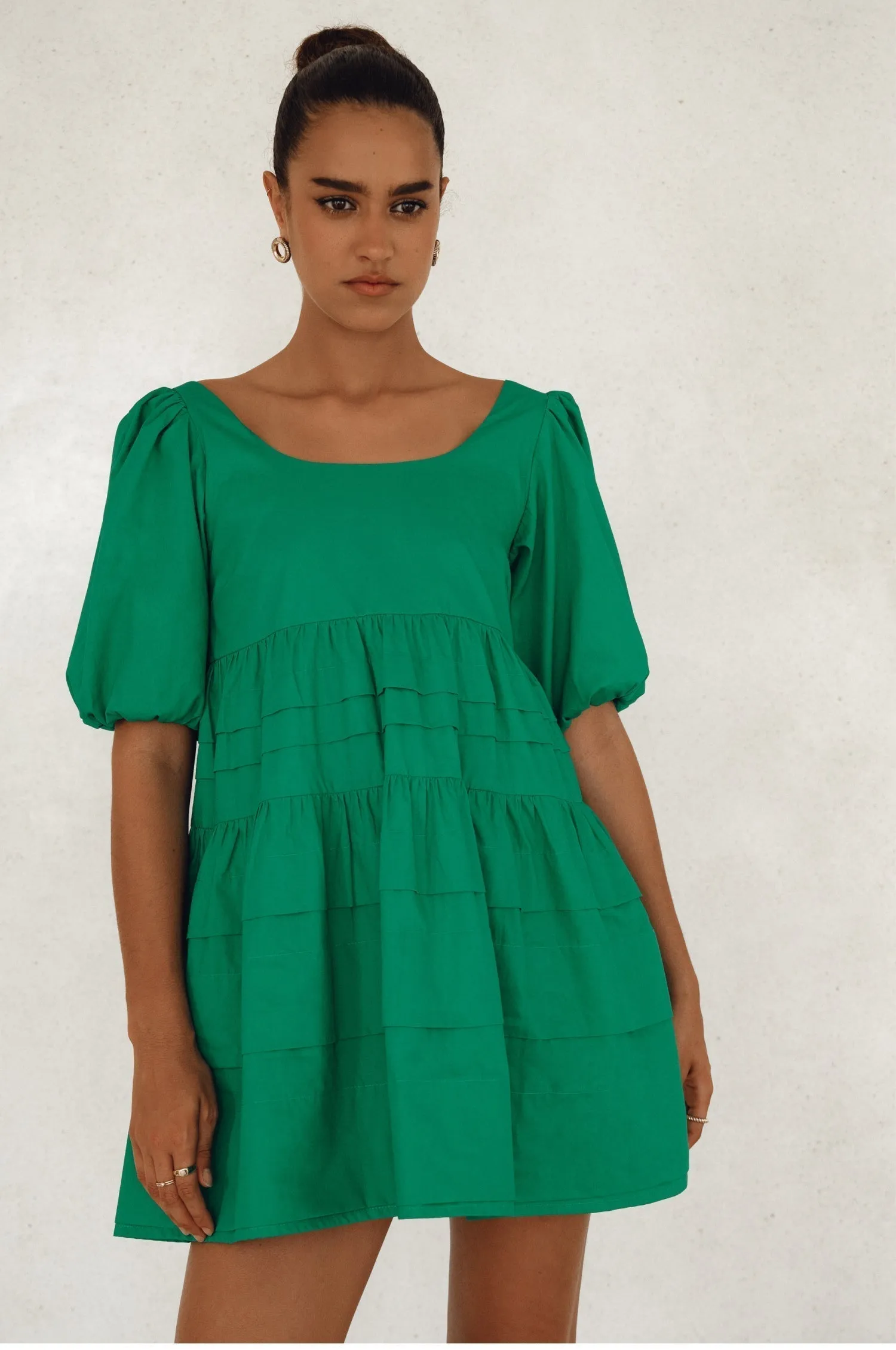 Premium Cotton - Andrea Babydoll Cotton Mini Dress (Sale)