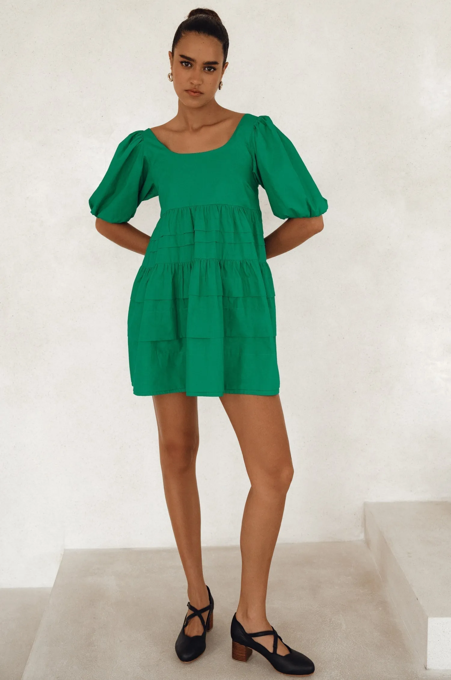 Premium Cotton - Andrea Babydoll Cotton Mini Dress (Sale)
