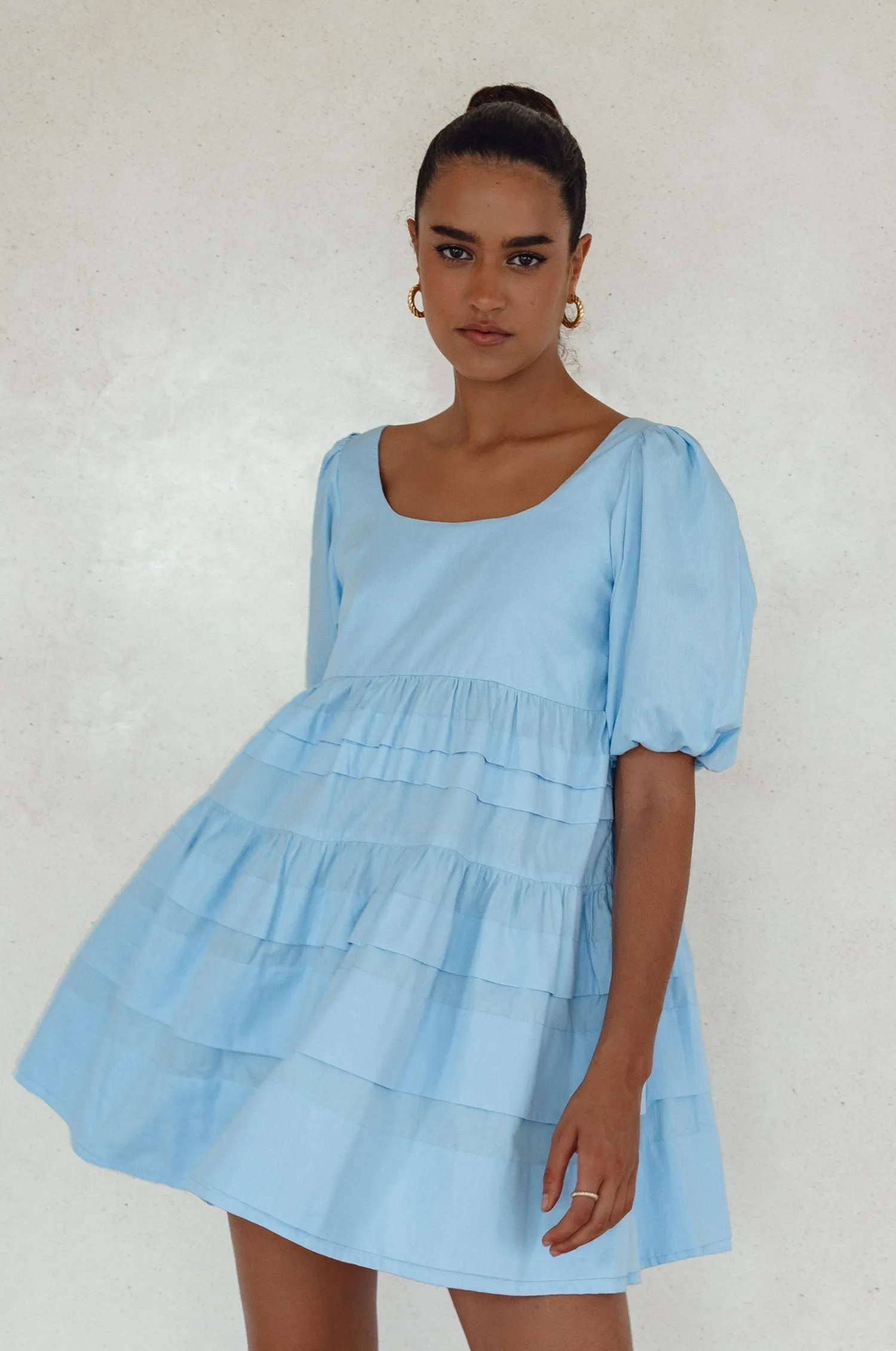 Premium Cotton - Andrea Babydoll Cotton Mini Dress (Sale)