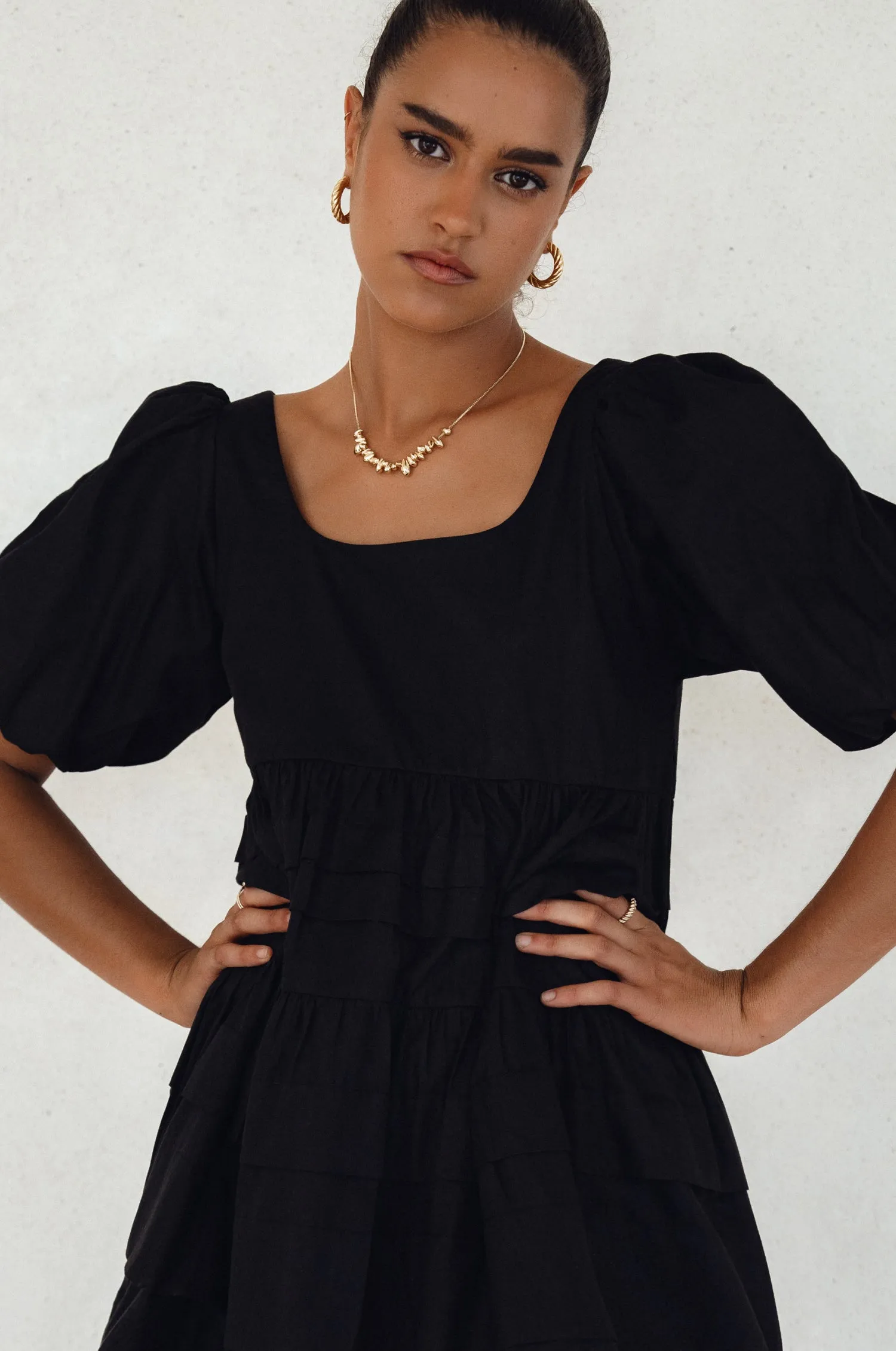Premium Cotton - Andrea Babydoll Cotton Mini Dress (Sale)