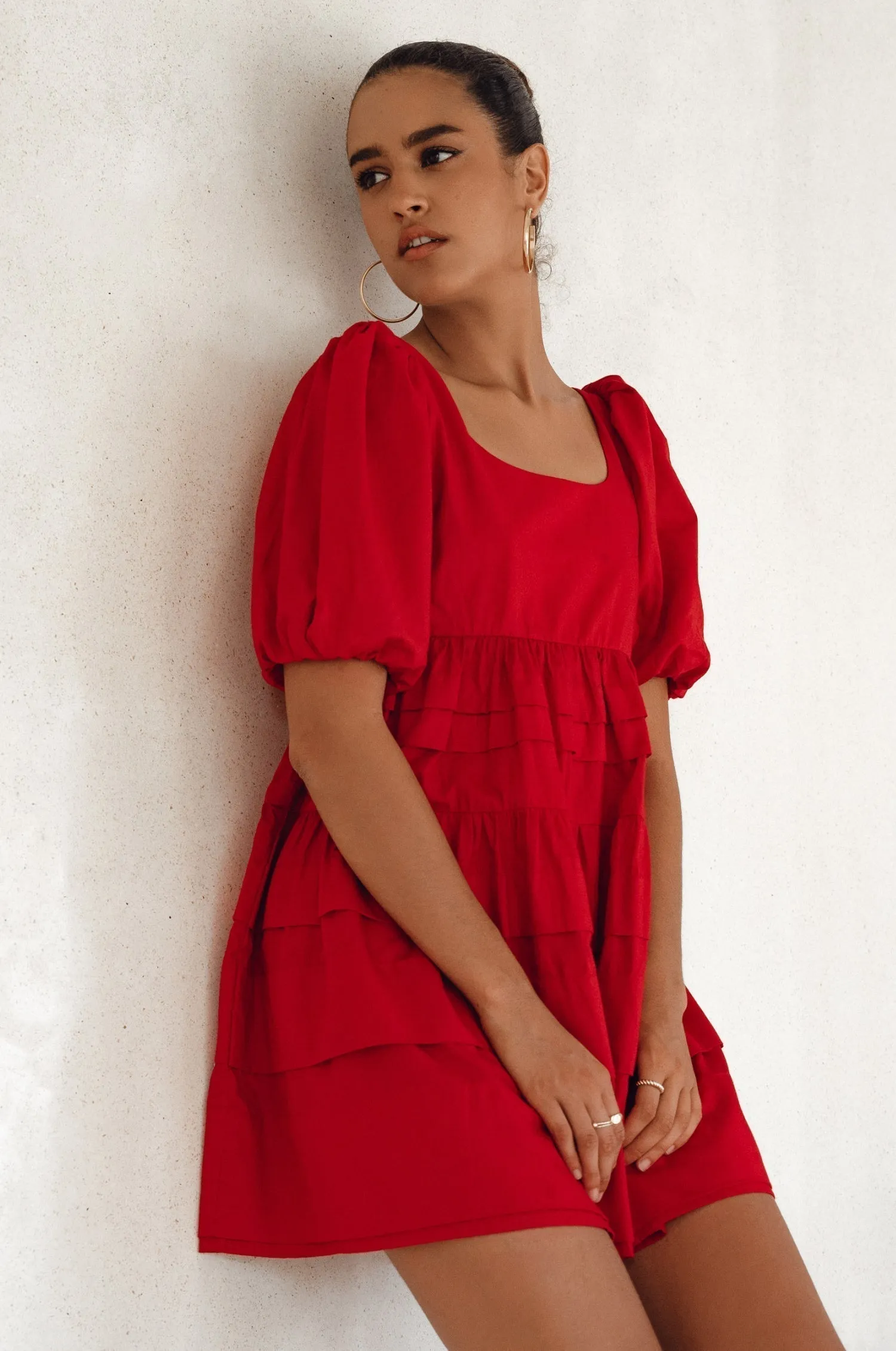 Premium Cotton - Andrea Babydoll Cotton Mini Dress (Sale)