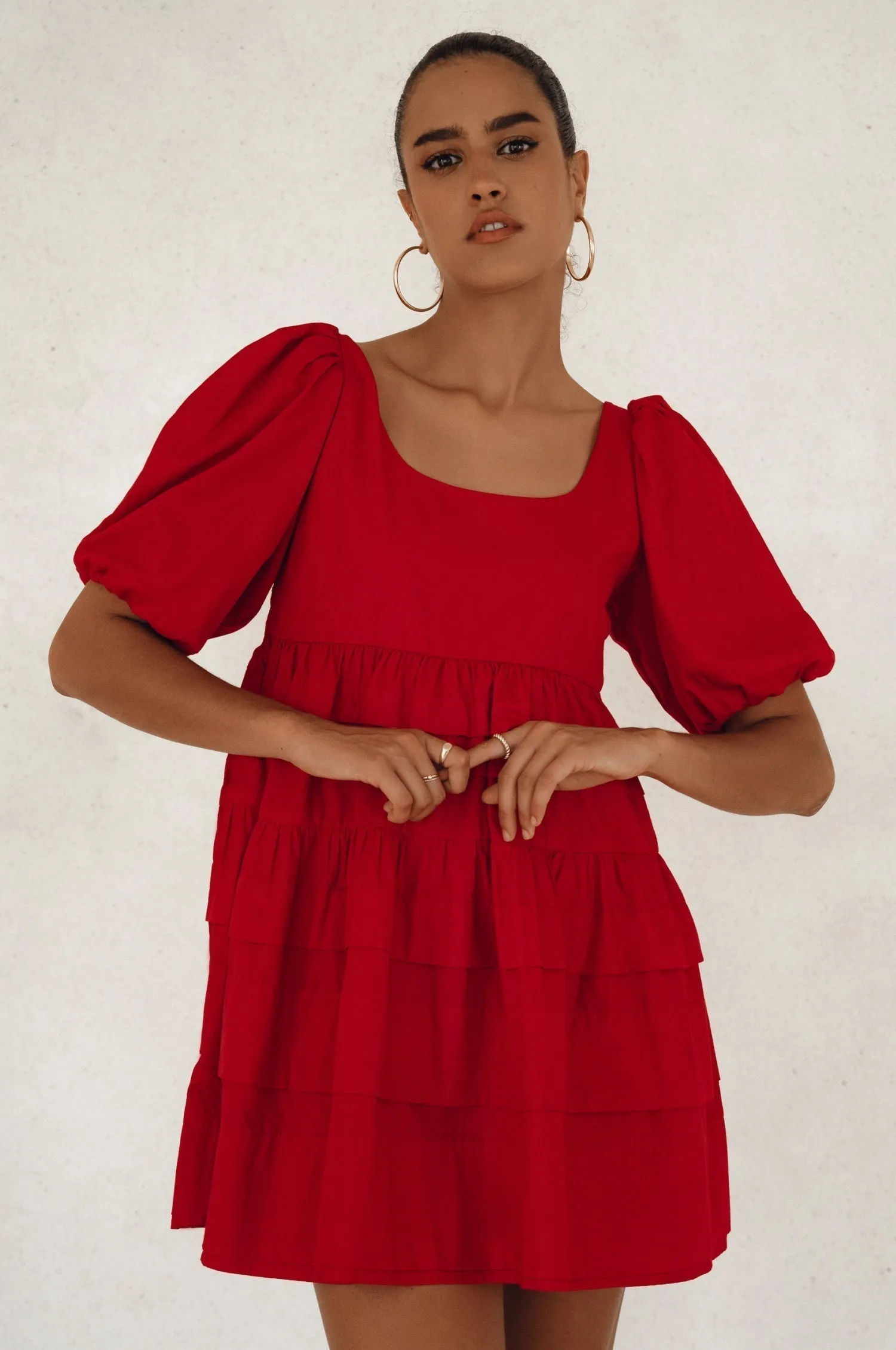 Premium Cotton - Andrea Babydoll Cotton Mini Dress (Sale)