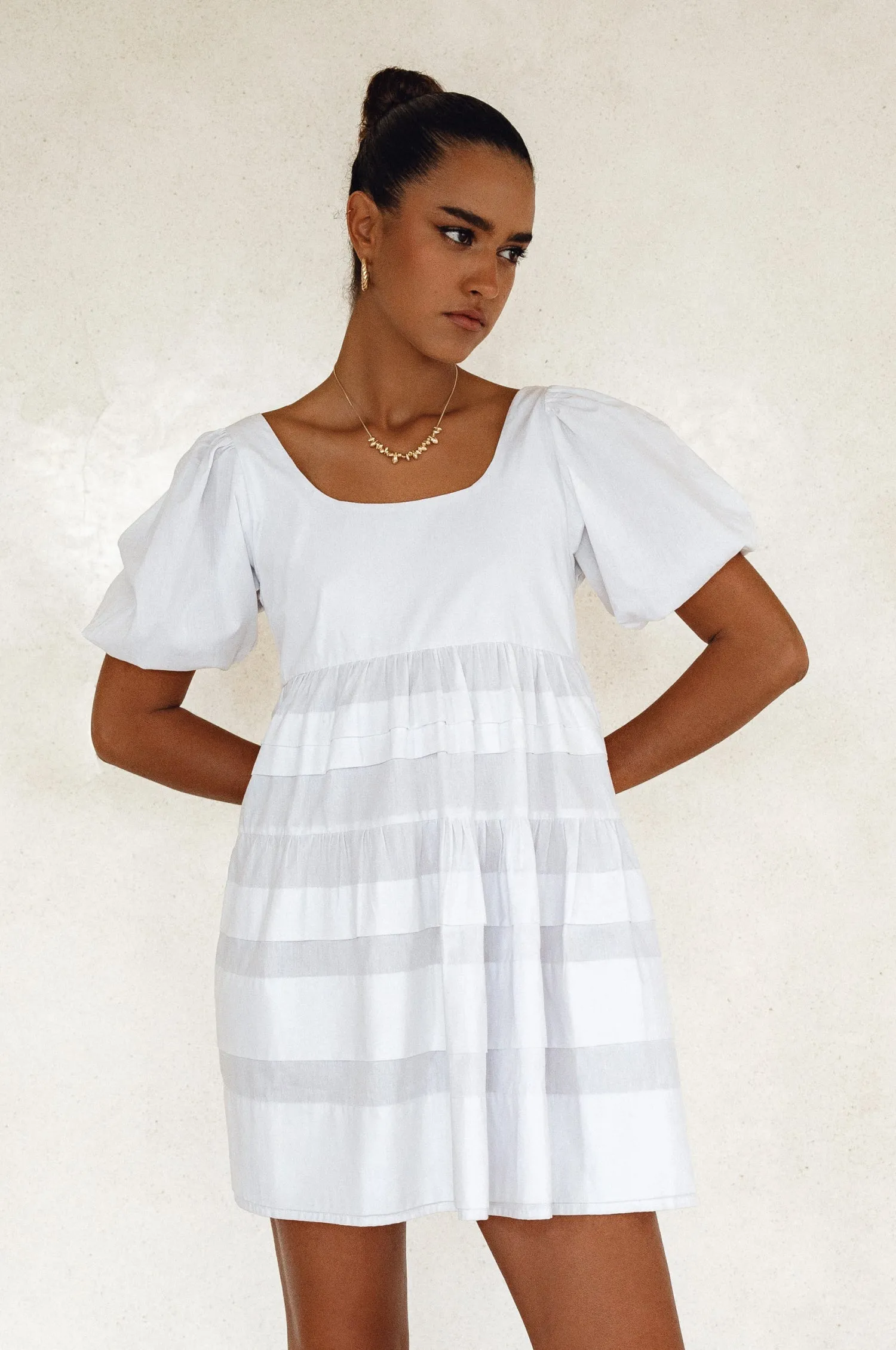 Premium Cotton - Andrea Babydoll Cotton Mini Dress (Sale)