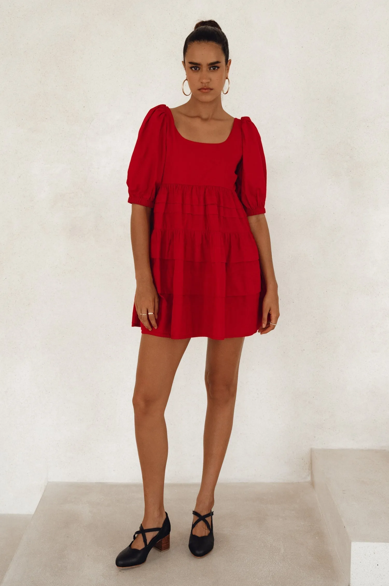 Premium Cotton - Andrea Babydoll Cotton Mini Dress (Sale)