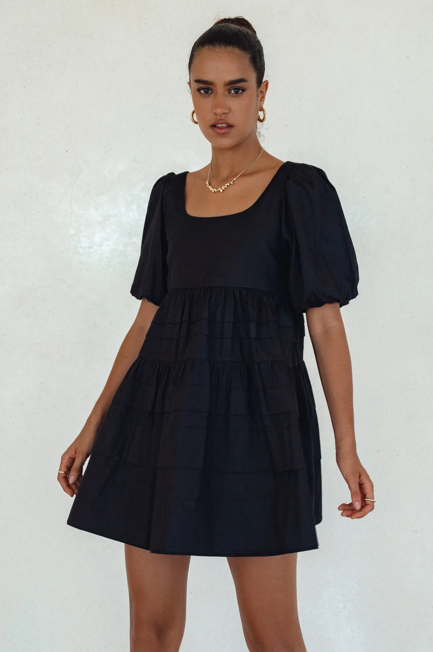 Premium Cotton - Andrea Babydoll Cotton Mini Dress (Sale)