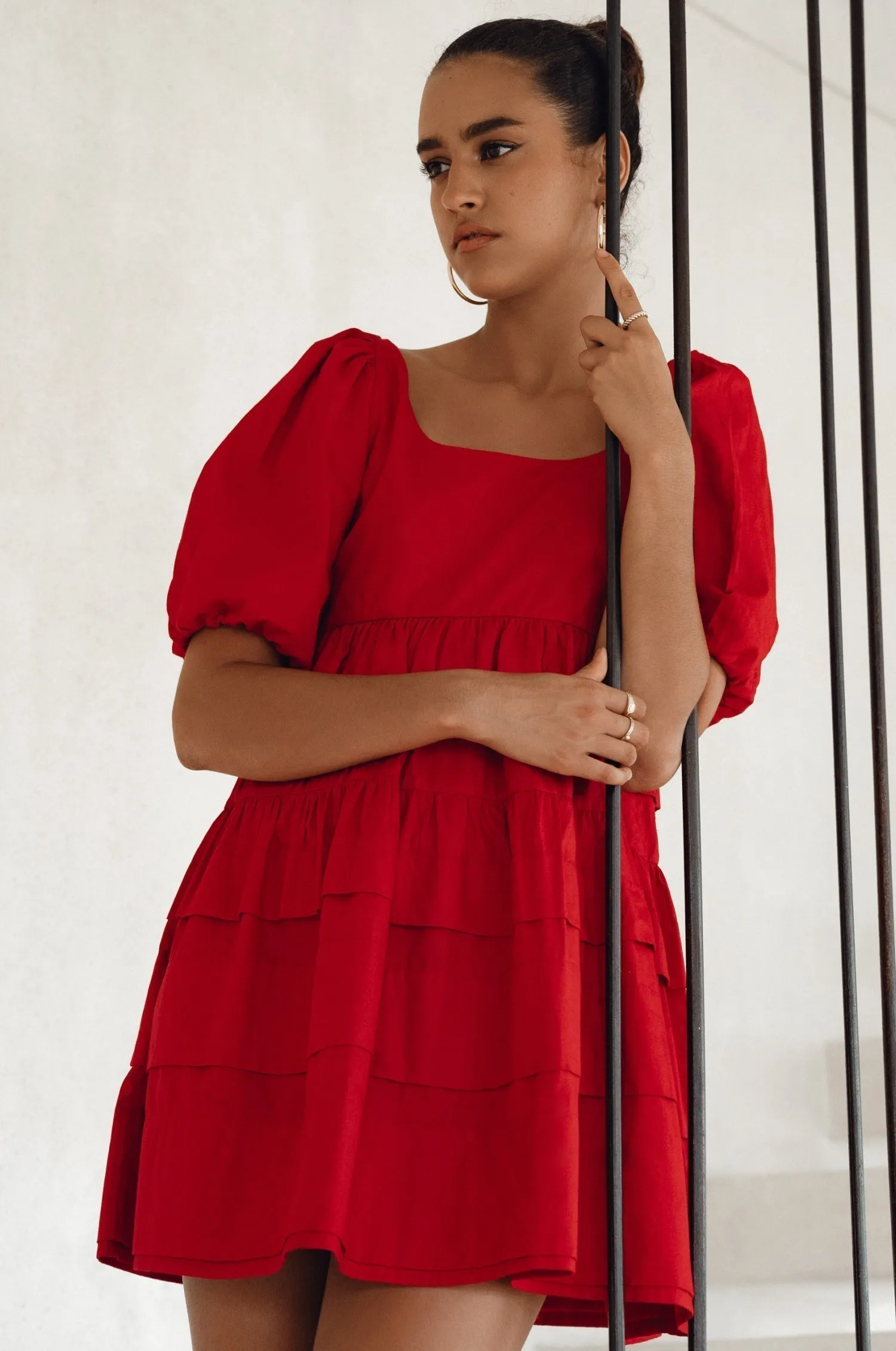 Premium Cotton - Andrea Babydoll Cotton Mini Dress (Sale)
