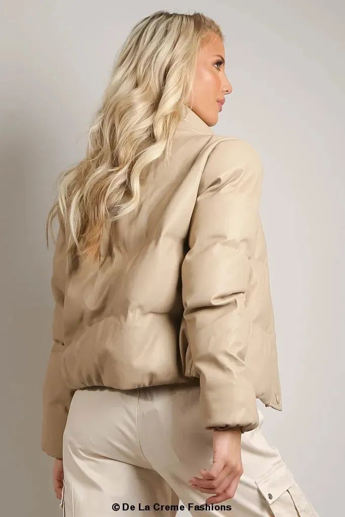 PU Boxy Puffer Jacket