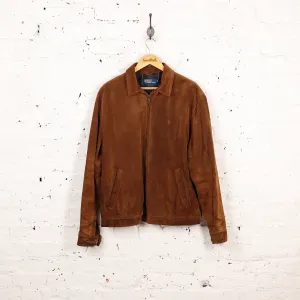 Ralph Lauren Suede Bomber Jacket - Brown - L