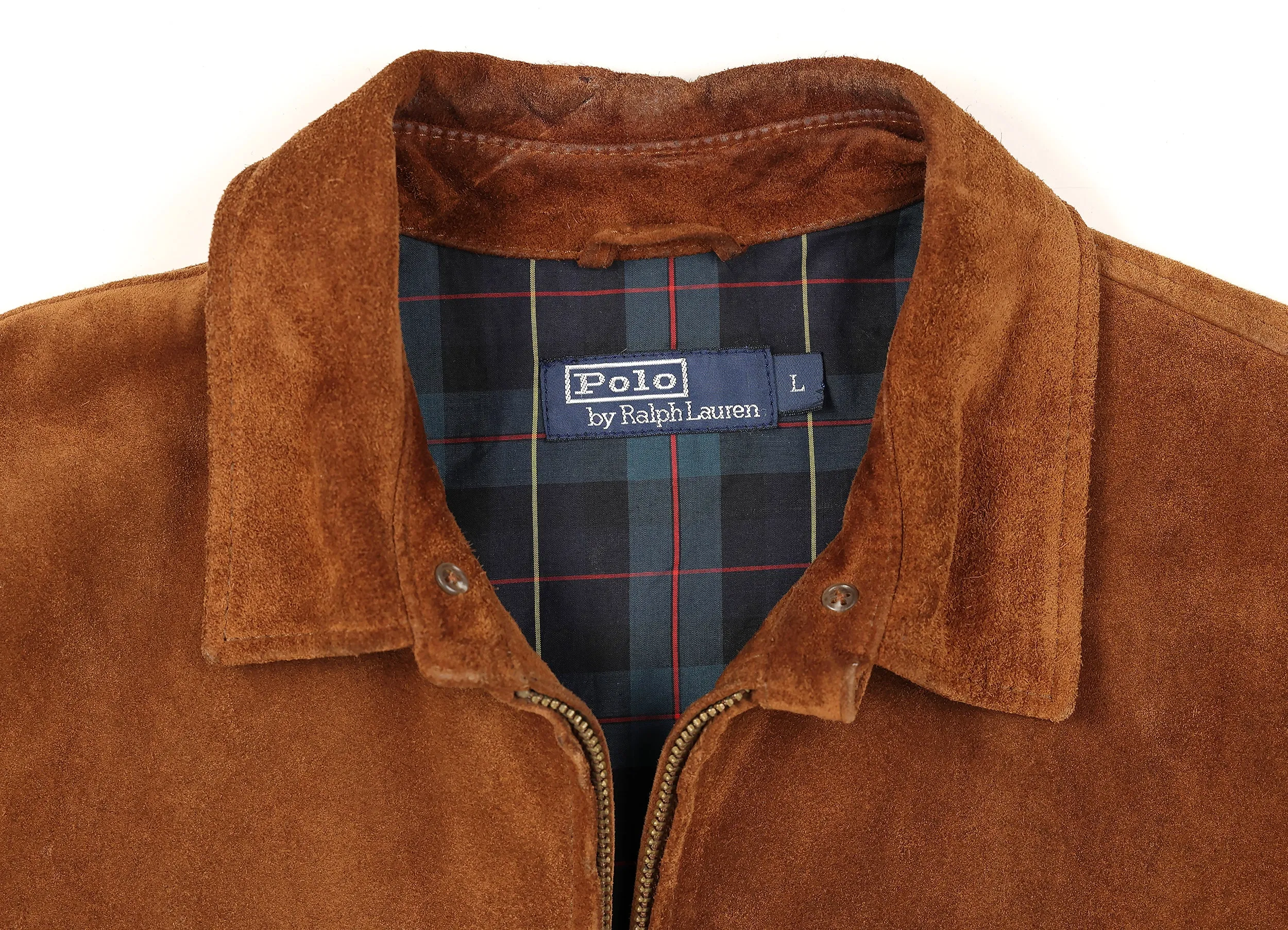 Ralph Lauren Suede Bomber Jacket - Brown - L