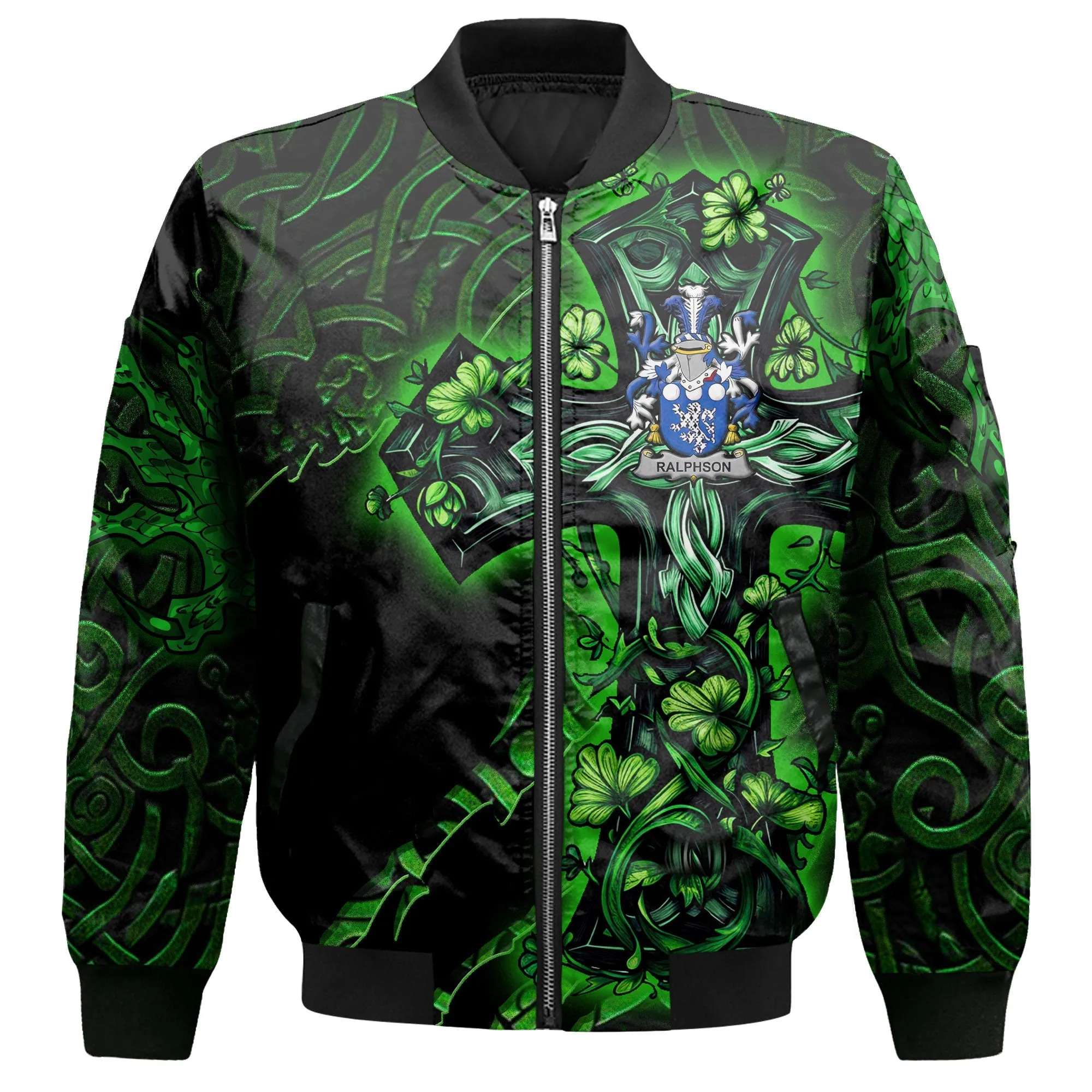 Ralphson Bomber Jackets Celtic Cross And Dragon Style