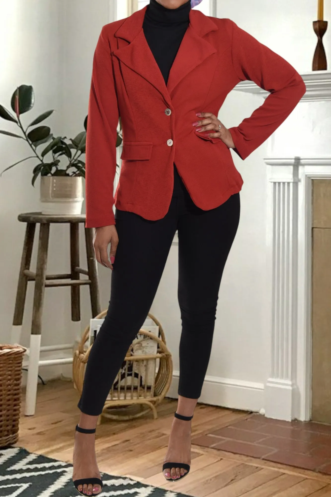 Red Oxide Blazer Coat