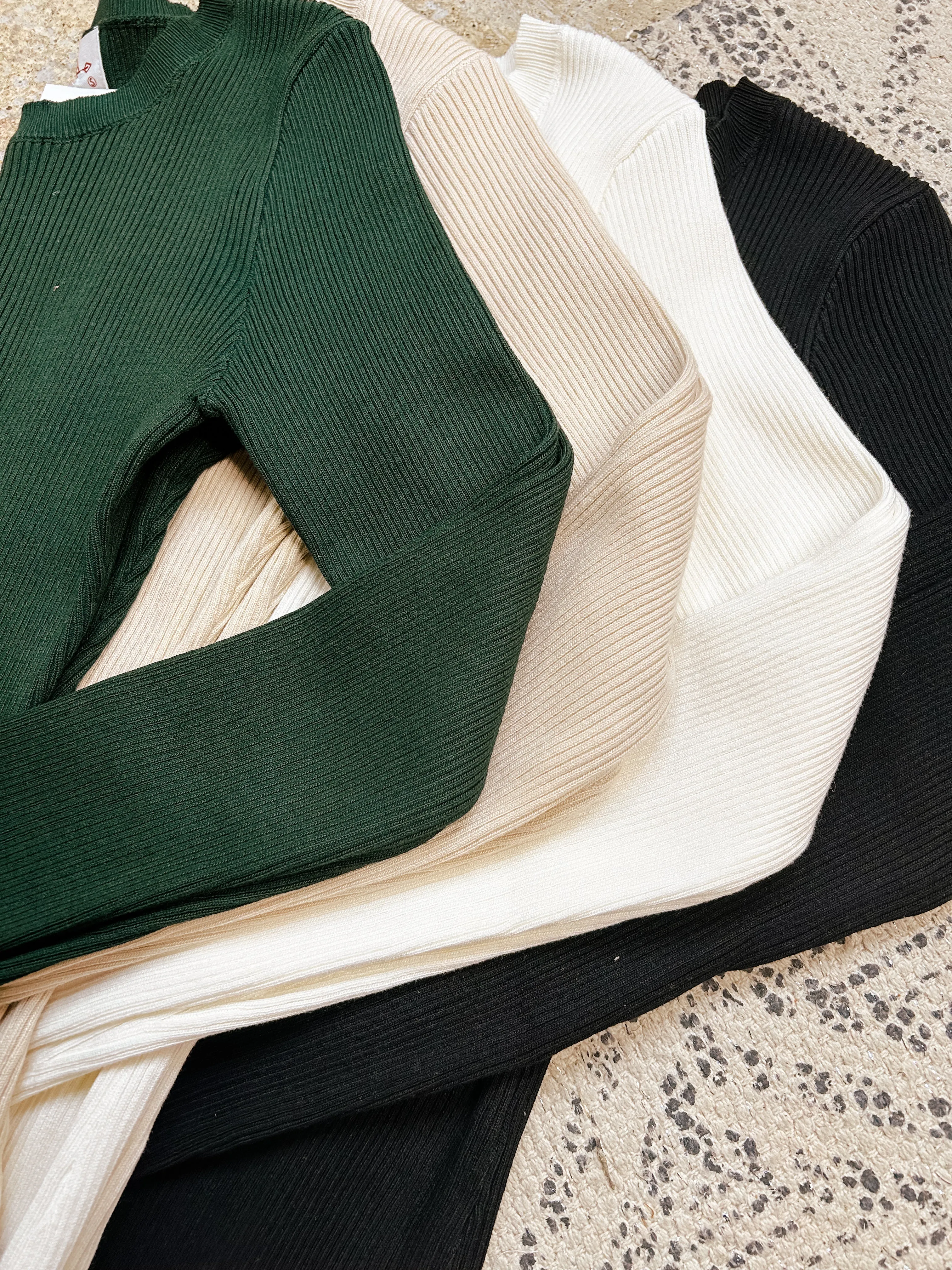 Rib Knit Crew Neck Pullover